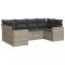 Set canapele de gradina cu perne, 6 piese gri deschis poliratan