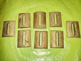 H82-Set 8 placute cu canal din alama bronz masiv, marimi: 5/4 cm.