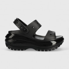 Crocs papuci Classic Mega Crush Sandal femei, culoarea negru, cu platformă 207989