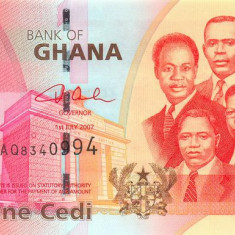 GHANA █ bancnota █ 1 Cedi █ 2007 █ P-37a █ UNC █ necirculata