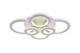 Cumpara ieftin Lustra LED 238W, 6 cercuri diamante, alb + crom, telecomanda, 4320lm, lumina calda/rece + RGB