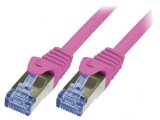 Cabl Patch S/FTP Cat6a Roz 0,5m LSZH, Logilink