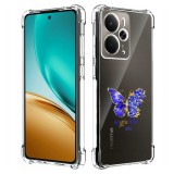 Husa antisoc pentru realme 14 / realme 14t airbag tpu, col&Egrave;uri ranforsate- butterfly albastru