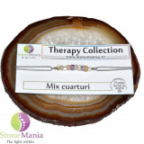 Bratara therapy mix cuarturi discuri mici si argint 925, Stonemania Bijou