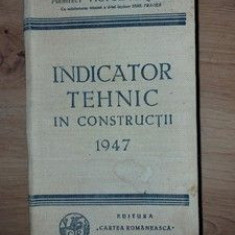 Indicator tehnic in constructii 1947 - Victor Asquini