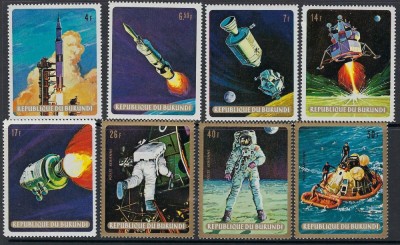 BURUNDI, FIRST MAN ON THE MOON - SERIE COMPLETĂ MNH foto