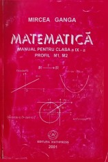 Matematica. Manual pentru clasa a IX-a. Profil M1, M2 - 2001 - Mircea Ganga (V226)