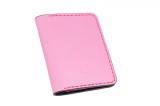 Cumpara ieftin Portcard din piele naturala, lucrat si cusut manual, Orion, Handmade, Roz, Produs in Romania, Elyk Creation