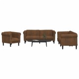 vidaXL Set de canapele, 3 piese, maro, catifea 3209218