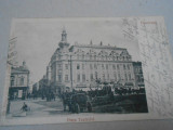Carte postala Bucuresti, Piata teatrului, circulata, impecabila, 1906