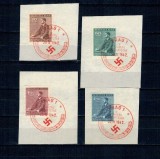 Boemia si Moravia 1942 - Ziua lui Hitler, serie cu stampila prima zi Praga, pe fragmente