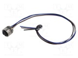 Conector 7/8 soclu mamă 4 pini IP67 drept cu cabluri LUTRONIC 0,5m