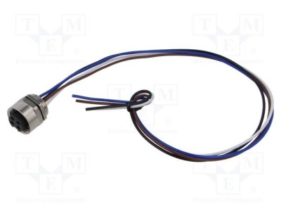 Conector 7/8 soclu mamă 4 pini IP67 drept cu cabluri LUTRONIC 0,5m foto