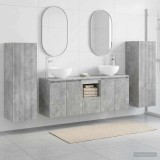 Cumpara ieftin Set dulap baie 5 buc. Gri Beton 129 x 35 x 80 cm Lemn prelucrat