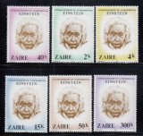 Zaire 1980 - Albert Einstein, fizician, personalitati, serie neuzata
