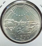 Moneda Argint Italia 500 Lire 1965 Dante Alighieri A401