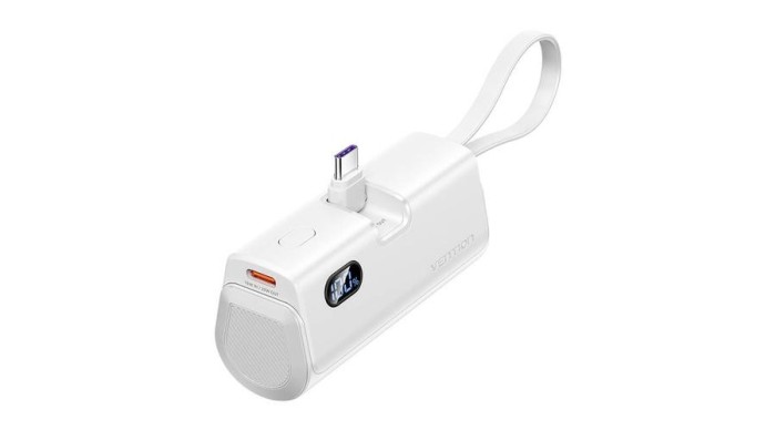 Baterie externă Vention cu afișaj LED 4800mAh 22.5W FHQW0 (alb)