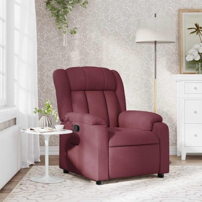 vidaXL Fotoliu rabatabil, roșu vin, material textil 373577 foto