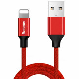 Baseus Yiven p&acirc;nză &icirc;mpletită USB / Lightning cablu 1.8M roșu (CALYW-A09)