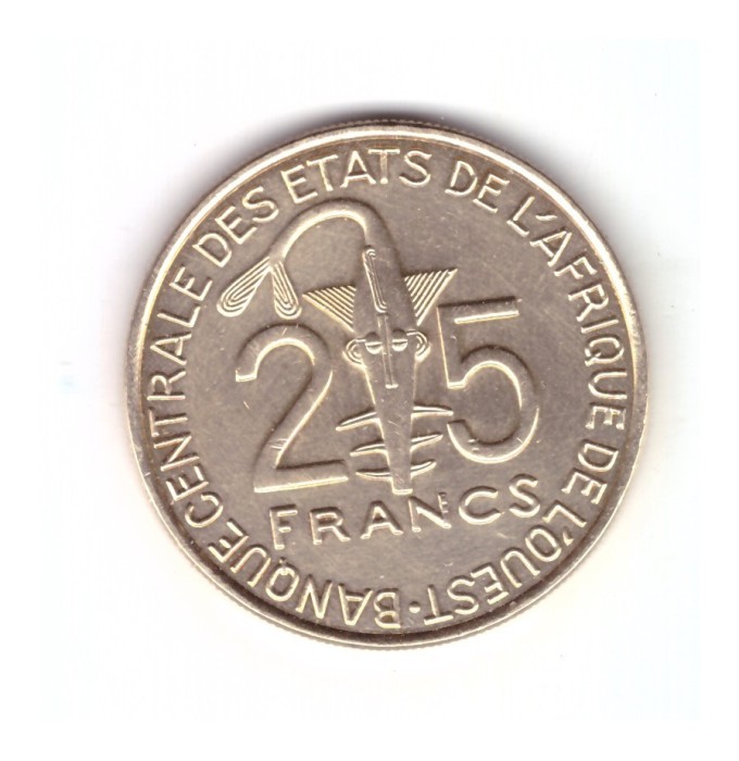 Moneda Africa de Vest 25 francs/franci 2010 FAO, stare buna, curata