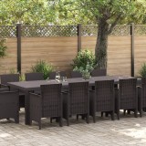 vidaXL Set de masă pentru grădină 13 pcs Maro 300 x 100 x 73 cm
