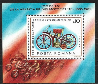 Romania 1985 - Motocicleta bloc.neuzat,perfecta stare(z) foto