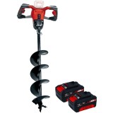 Einhell GE-EA 18/150 Li BL PXC + Twinpack - Foreza de pamant 150 mm + Set 2 acumulatori Li-Ion 18 V 4 Ah