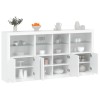 Servantă cu lumini LED, alb, 202x37x100 cm
