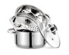 Set Oale Inox Zass Gourmet ZG-SSS 01, Gatit Aburi, 3 Piese, 5.7L, Inductie, Capac Sticla, Compatibil Masina Spalat Vase