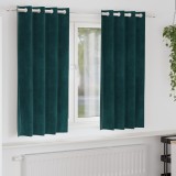 vidaXL Draperii opace cu ocheți, 2 buc., verde &icirc;nchis, catifea