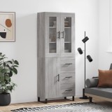 Cumpara ieftin Dulap &icirc;nalt, gri sonoma, 69,5x34x180 cm, lemn compozit