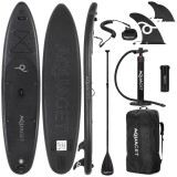 Set placa SUP gonflabila 350x81x15 cm cu vasla, pompa si geanta, negru