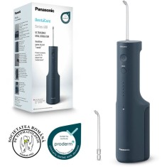 Irigator bucal Panasonic Ultrasonic EW-DJ66-A303, aprox. 647kPa presiune apa, 5 trepte de reglare presiune, portabil, 2duze Ultrasonice incluse, Capac