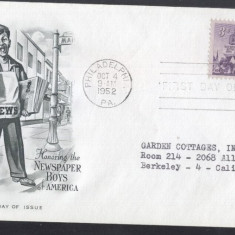 United States 1952 Newspaper boys FDC K.519