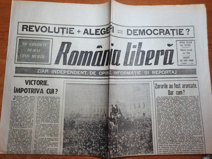 romania libera 22 mai 1990-art. victorie impotriva cui ?,alegerile din Romania