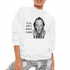 Hanorac dama alb - Dali - I want CASH - XL