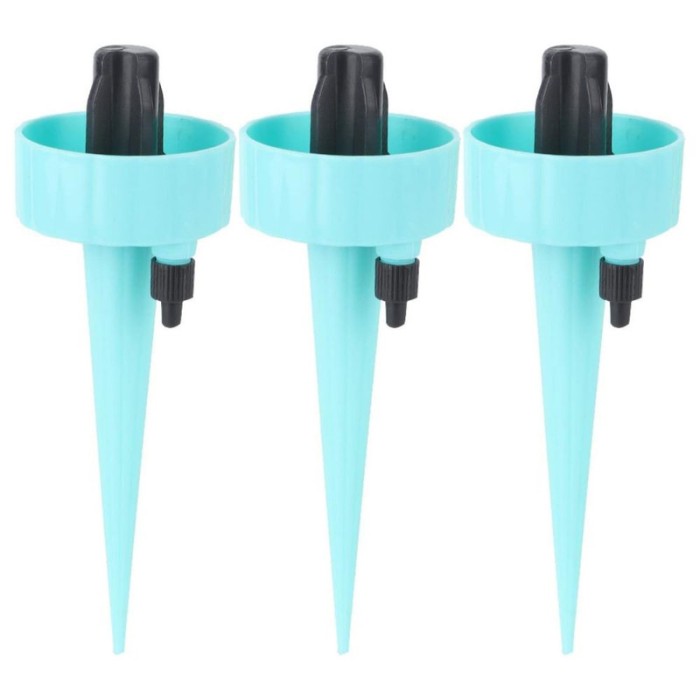 Set 3 buc Picuratoare cu valva pentru irigare, Debit de apa reglabil, pentru plante de interior, PP, 16.5 cm