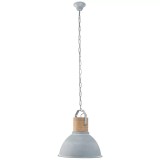 Lustra tip pendul Lyman, metal/lemn, gri deschis/bej, 38 x 45 x 65-130 cm