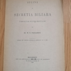 Splina si Secretia Biliara - prof. Nicolae Paulescu, 1906