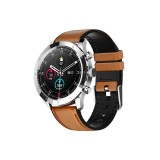 Ceas Smartwatch Twinkler TKY-QY05 Maro, Curea piele cu Moduri sportive, Monitorizare tensiune arteriala, Memento sedentar, Calitate somn, Calorii arse