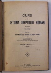 CURS DE ISTORIA DREPTULUI ROMAN - VOLUMUL II , PARTEA I de ION PERETZ , 1928 foto