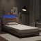 vidaXL Cadru de pat cu LED, cappuccino, 100x200 cm, piele ecologică 3213917