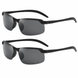 Cumpara ieftin Set 2 perechi ochelari de soare sport negri UV400, lentile policarbonat 61 x 37 mm