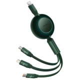 Cablu alimentare si date Baseus Bright Mirror 2 One-for-three Retractable, pt smartphone,USB Type-C la Micro-USB+Lightning + USB Type-C 100W, 1.1m, ve