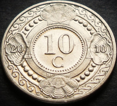 Moneda exotica 10 CENTI - ANTILELE OLANDEZE (Caraibe), anul 2010 * cod 3308 foto