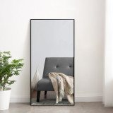 Oglinda de perete, en.casa, Novoli, 101,8 x 51,8 cm, plastic, negru, dreptunghiulara HausGarden Leisure, [en.casa]