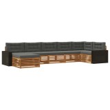 vidaXL Set de canapele de exterior cu pernă 7 pcs Natural și Antracit 3383635