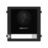 Panou videointerfon modular de exterior Hikvision DS-KD8003-IME1(B); 1 x buton apelare, camera video wide angle 180 Fish eye 2MP; permite conectarea p