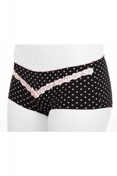 Chilot boxer cu buline și dantelă din Bumbac, LSH 405 - Nero, 98 (M)