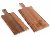 Cumpara ieftin Set 2 platouri servire lemn maro 15,5 x 42 H, 14,5 x 35 H